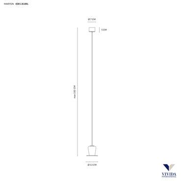 Maryon sospensione 1 luce marrone ossidato 1x2w 3000k